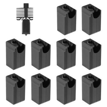 Imagem de 10 meias de silicone compatíveis com Bambu Lab X1 X1C P1P P1S extrusora de carbono Hotend, resistente a altas temperaturas, bloco de aquecedor, peças protetoras, acessórios, capa de bocal de