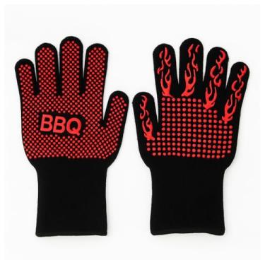 Imagem de Luvas Termicas para Churrasco Alta Temperatura Churrasqueiro Cozinha Forno Profissional Até 600ºC de 10 a 15 Segundos