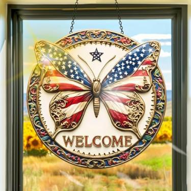 Imagem de Acrílico colorido, apanhador de sol, decoração de janela pendurada com borboleta, arte de parede de arco-íris, para sala de estar, quarto, varanda, interior e exterior, jardim, enfeites de Natal 19 x