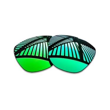 Imagem de MYCOURAG Lentes de reposição polarizadas com proteção UV para óculos de sol Ray-Ban RW4014 Skyler (Gen 2) 52 mm – Revestido espelhado esmeralda polarizado