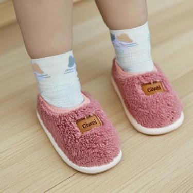 Imagem de Pantufas infantis sem cadarço para casa de inverno para meninos e meninas, rosa, 8-8.5 Toddler