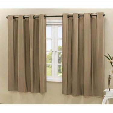 Imagem de Cortina Blackout PVC 2,20 M X 1,30 M Corta a Luz Sala Quarto Cozinha (Avelã)