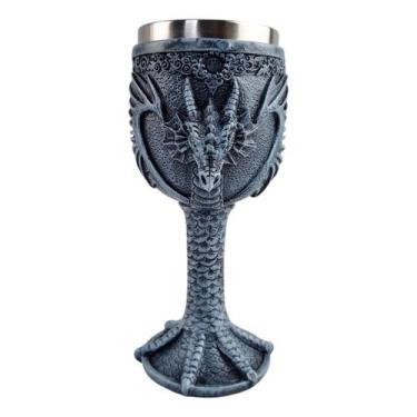 Imagem de Taça Cálice Decorativa Dragão Relevo Para Champanhe Vinho - TENDA MEDI