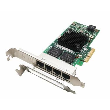 Imagem de Lemspum Adaptador de servidor PCIE x4 Gigabit Ethernet com chip Intel I350 Quad Copper RJ45 portas compatíveis com Intel I350-T4 1000Mbps Network LAN Card (NIC) suporta SR-IOV