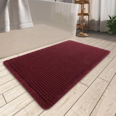 Imagem de Tapete de banho AMOAMI Waffle Super Absorvente Antiderrapante 43x60cm