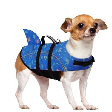 Imagem de Colete salva-vidas para cães Queenmore Shark Small para nadar e andar 