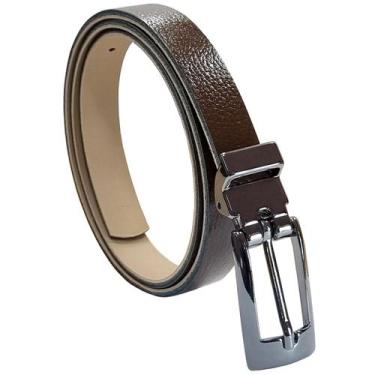 Imagem de Cinto WR Fashion Casual Couro Clássico Fivela Metal Feminino, Marrom, 