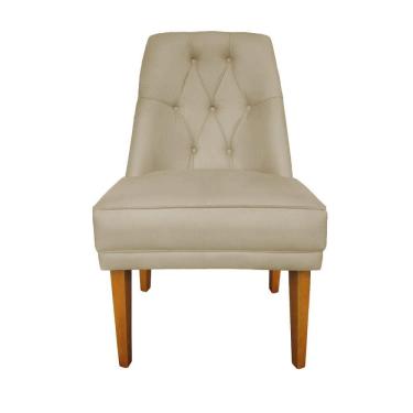Imagem de Cadeira Para Sala De Jantar Escritório Estofada Berlim Retro Suede Bege Eli Móveis E Decoração