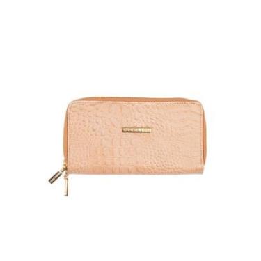 Imagem de Carteira feminina de couro croco Tinna 10x19cm-Feminino