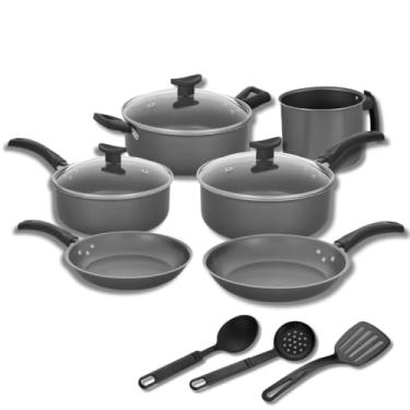 Imagem de Jogo De Panelas Caçarolas Antiaderente Grafite Escolha o Tamanho(Jogo 9 Peças)