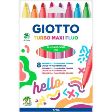 Imagem de Caneta Hidrográfica Jumbo Giotto Turbo Maxi Fluor 8cores