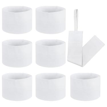 Imagem de NBEADS 24 peças de faixas elásticas, braçadeiras brancas do capitão para futebol ajustável braçadeira de líder time esporte braçadeira para futebol basquete vôlei escola equipe competição