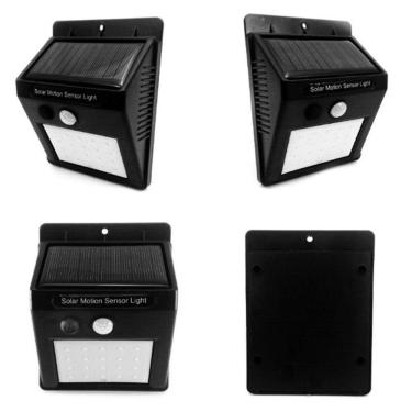 Imagem de Luminária Externa Luz Parede Led Energia Solar Iluminação Sensor Presença Q-2206