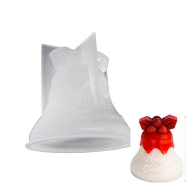 Imagem de Molde de vela de alce de silicone para aromaterapia pequeno sino molde de vela de Natal para presentes molde de sabão de Natal (E)
