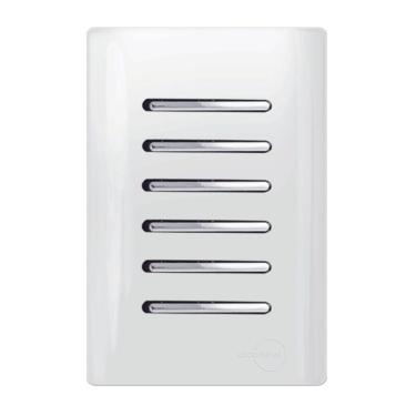 Imagem de 6 Interruptores Simples Cromado Com Placa 4x2 Branco - Dc-1200175 - Novara