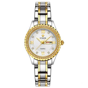 Imagem de Relógio De Pulso Feminino Fino Com Strass Moda Casual