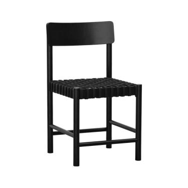 Imagem de Cadeira Amber Madeira Maciça - Preto Trançado Corda Na Cor Preta