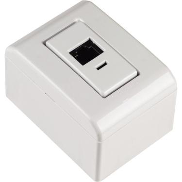 Imagem de Caixa De Sobrepor Com 1 Tomada Rj45 Cat.6 Tramontina Lizflex Branca Tramontina