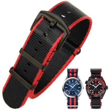 Imagem de Aoeiwv Pulseira de relógio de nylon balístico militar de 20 mm, 22 mm, com fivela pesada, macia, durável, impermeável, pulseira de reposição de nylon premium para homens e mulheres
