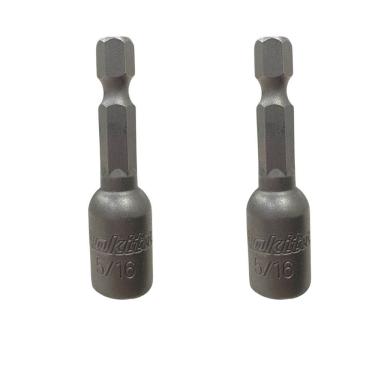 Imagem de Kit 2 Bit Soquete Canhão Magnético Makita 5-16 1-4x50mm E-01862 – Resistente E Profissional