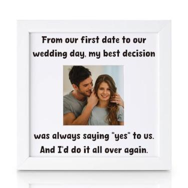Imagem de THYGIFTREE Presente de aniversário de casamento sentimental esposa do marido moldura romântica lembrança para ela I Would Choose You Again aniversário dia dos namorados presente de Natal