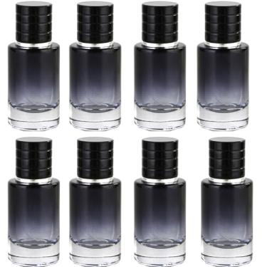 Imagem de Frasco de perfume de vidro, vazio, recarregável, pacote com 8 unidades, 50 ml, gradiente, azul, viagem, frasco atomizador de perfume, spray fino, recipiente atomizador com aplicador de pulverizador