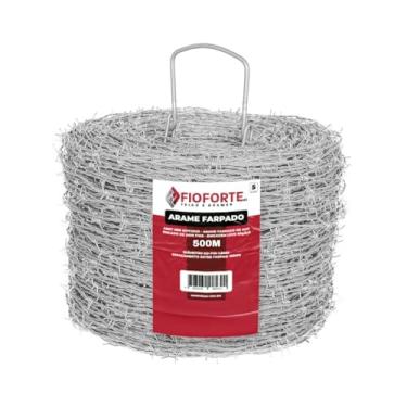 Imagem de Arame Farpado Galvanizado 500 Metros 350 KGF 1,6mm Farpas 12,5cm Cercamento Rural FioForte.