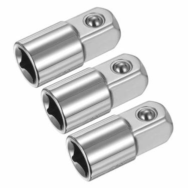 Imagem de HARFINGTON Adaptador de soquete de impacto 3/20.3 cm fêmea para 1/5.1 cm macho unidade quadrada aumentador conversor padrão SAE chave de impacto chave catraca disjuntor barra conversão, prata