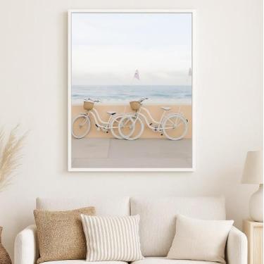 Imagem de Quadro Canvas Praia Bicicletas A Beira Mar- - Quadros On-Line