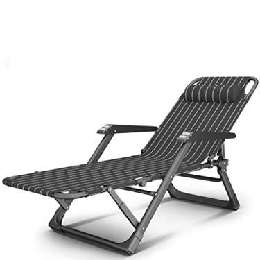 Imagem de Cadeira de escritório cadeira de jogos cadeira de computador cadeira dobrável portátil verão escritório casa poltronas de descanso portátil sofá preguiçoso cadeira de praia (cor: Svart, Tamanho: D)