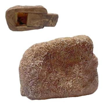 Imagem de SAFEKey Rock | Cofre grande à prova d'água para chaves | Caixa de armazenamento decoração de jardim para casa de família quintal galpão arbusto varanda canto pátio garagem locatários anfitriões