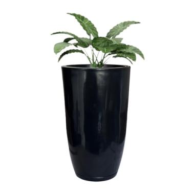 Imagem de Vaso Grande Polietileno Planta Liso Decorativo Jardim Varanda (Preto)