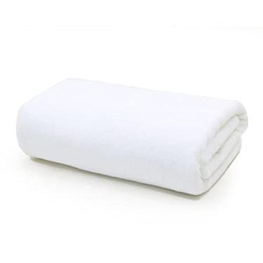 Imagem de SENNIAN Toalha de banho, toalha de banho de microfibra grande grossa 120 x 200 cm, absorvente e de secagem rápida, super macia, toalha de banho de hotel pode ser usada ao ar livre, branca, 150 x 200