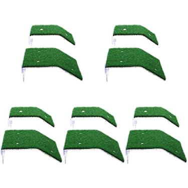 Imagem de Yalych 4 peças tartaruga frade réptil descanso terraço tartaruga escalada plataforma tartaruga tanque plataforma simulação grama aquário decoração (cor: verde x 5 peças, tamanho: 21 x 20 x 6 cm x 5