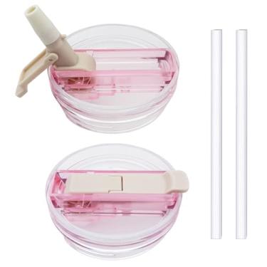 Imagem de Tampa de substituição para Stanley Quencher e ProTour, 2025 novas tampas à prova de vazamento, tampas de copo à prova de vazamento reutilizáveis para acessórios Stanley de 850 g (quartzo rosa, 850 g)