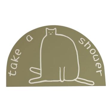 Imagem de Tapete de banho | Tapete absorvente de banheiro | Tapete de banheira antiderrapante, capacho semicircular absorvente para entrada, sala de estar, quarto