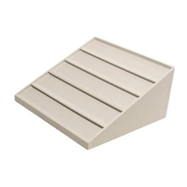 Imagem de Vaveren Organizador de óculos de sol, porta-pulseiras, expositor vertical de vários níveis, vitrine para óculos e joias, suporte para de grau para loja, Bege