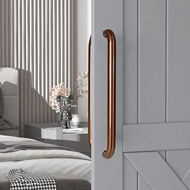 Imagem de Maçaneta de porta cilíndrica de aço inoxidável escovado, maçaneta de porta deslizante antiferrugem, maçaneta de porta de vidro deslizante simples moderna, ouro, ouro rosa, preto, prata (cor: preto