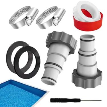 Imagem de Adaptador de mangueira de piscina, braçadeiras de mangueira de piscina de 3,5 a 3,8 cm | Peças de reposição para aquecedor de drenagem, usuários de fontes de natação, iniciantes e profissionais