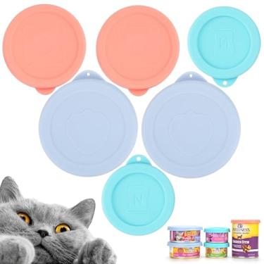 Imagem de Purekra Tampas de lata de silicone para comida de gato, capas de lata de ração para animais de estimação, serve para alimentos enlatados de 6 cm, herméticos e reutilizáveis, laváveis na lava-louças (6