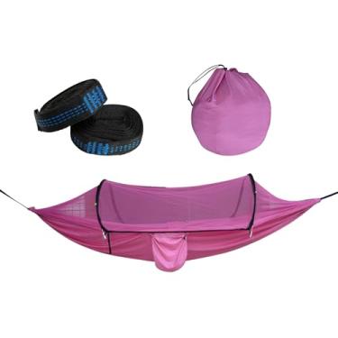 Imagem de Rede portátil, redes de nylon para acampamento, espreguiçadeiras, acessórios de mochila para cama de sobrevivência, casais, trilhas, família, aventureiros, quintal, fora da praia,