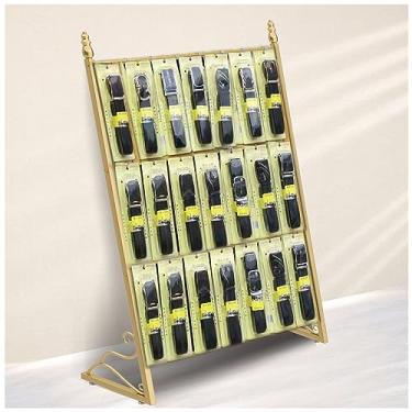 Imagem de Suporte de exibição de varejo, organizador de cinto, chapéus, joias, chaveiro, artesanato, pulseira, pulseira, suporte de brinco com ganchos, para shoppings/showroom/loja de varejo/exposição (ouro 120