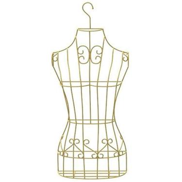 Imagem de Dressmaker's Dummy Feminino Manequim Feminino Torso Ajuda Corpo Parede Vestido Forma Fio de Metal e para Exibição de Designer 3 Cores Costureira Homem Falso (Dourado)