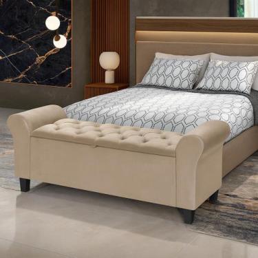 Imagem de Recamier Baú Divã Paris 190cm P/ Cama King LV MÓVEIS - LV MOVEIS, bege