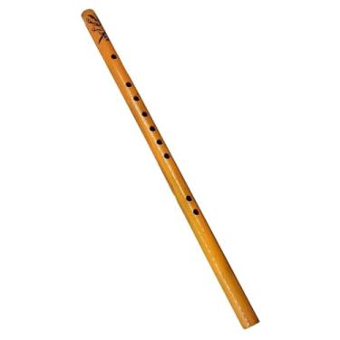 Imagem de Flauta de bambu de madeira portátil chave C instrumento de flauta tradicional de 9 furos para músicos e bandas