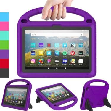 Imagem de DICEKOO Capa infantil para tablet novo iPad de 10 polegadas 2023, capa leve com suporte de alça - roxa