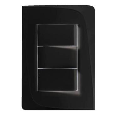 Imagem de Conjunto interruptor paralelo + simples 10a pezzi preta tendenza 50000