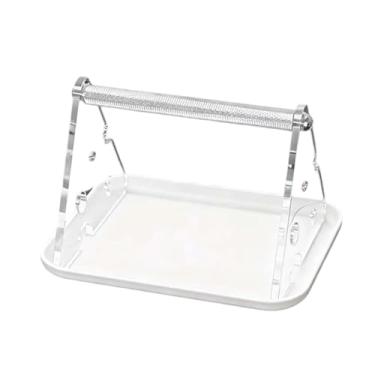 Imagem de MotiveTech Poleiro de mesa para pássaros com bandeja removível, haste de metal texturizada, suporte para papagaios, suporte de treinamento para pássaros, ideal, Branco