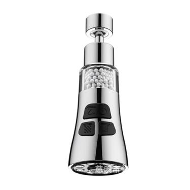 Imagem de Torneira de filtro de água para pia – Conjunto de filtros de torneira rotativa de 360° com 6 acessórios, purificador extensor de pulverizador de 3 modos remove água dura de metal pesado para cozinha