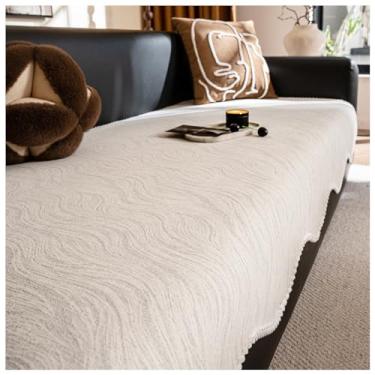 Imagem de SPXMQSS Capa de sofá para sofá seccional, em forma de L, capa de almofada antiderrapante universal de chenille macio 1/2/3/4 lugares C 90 x 280 cm
